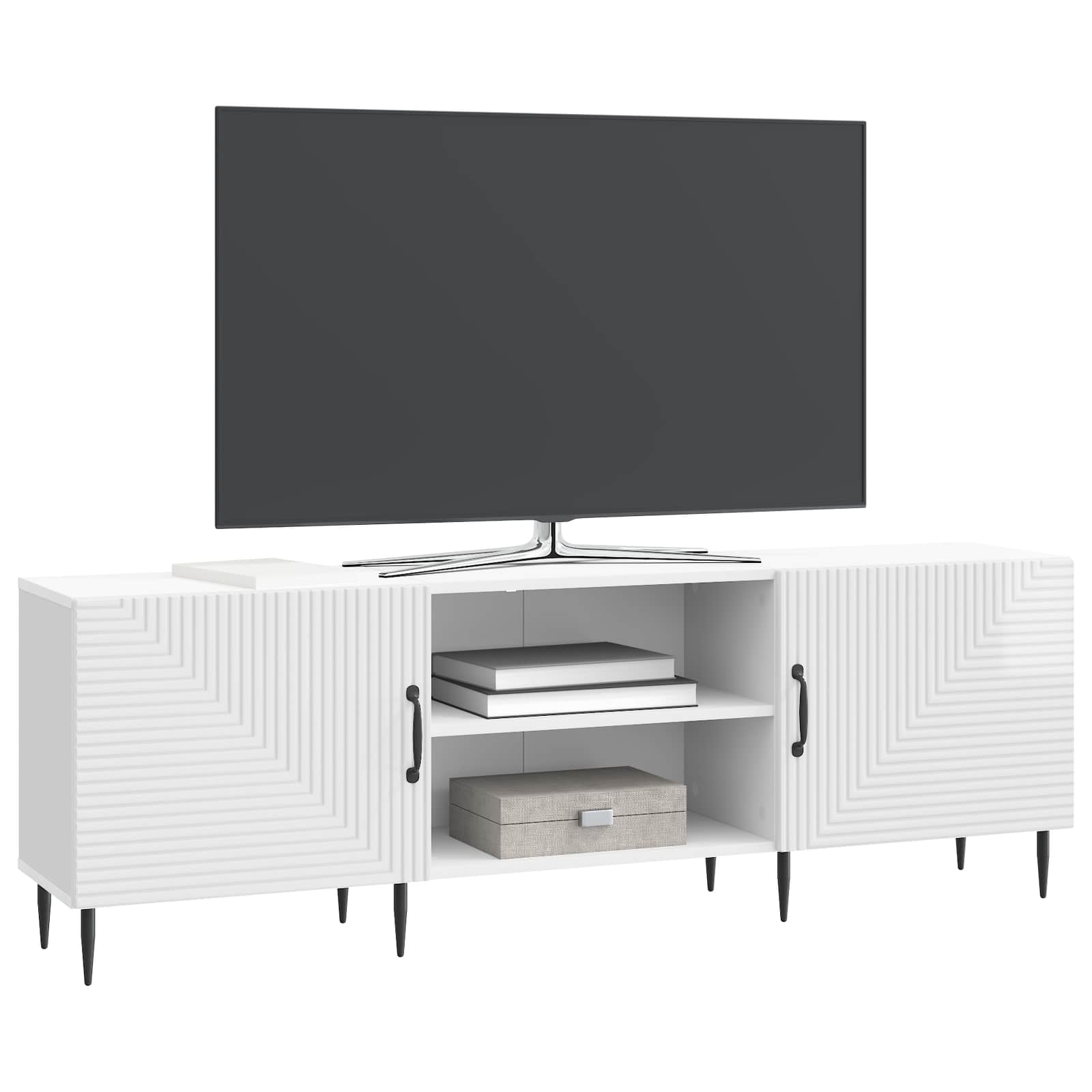 TV-Schränk Hochglanz Weiß 150 x 31 x 50 cm Holzwerkstoff