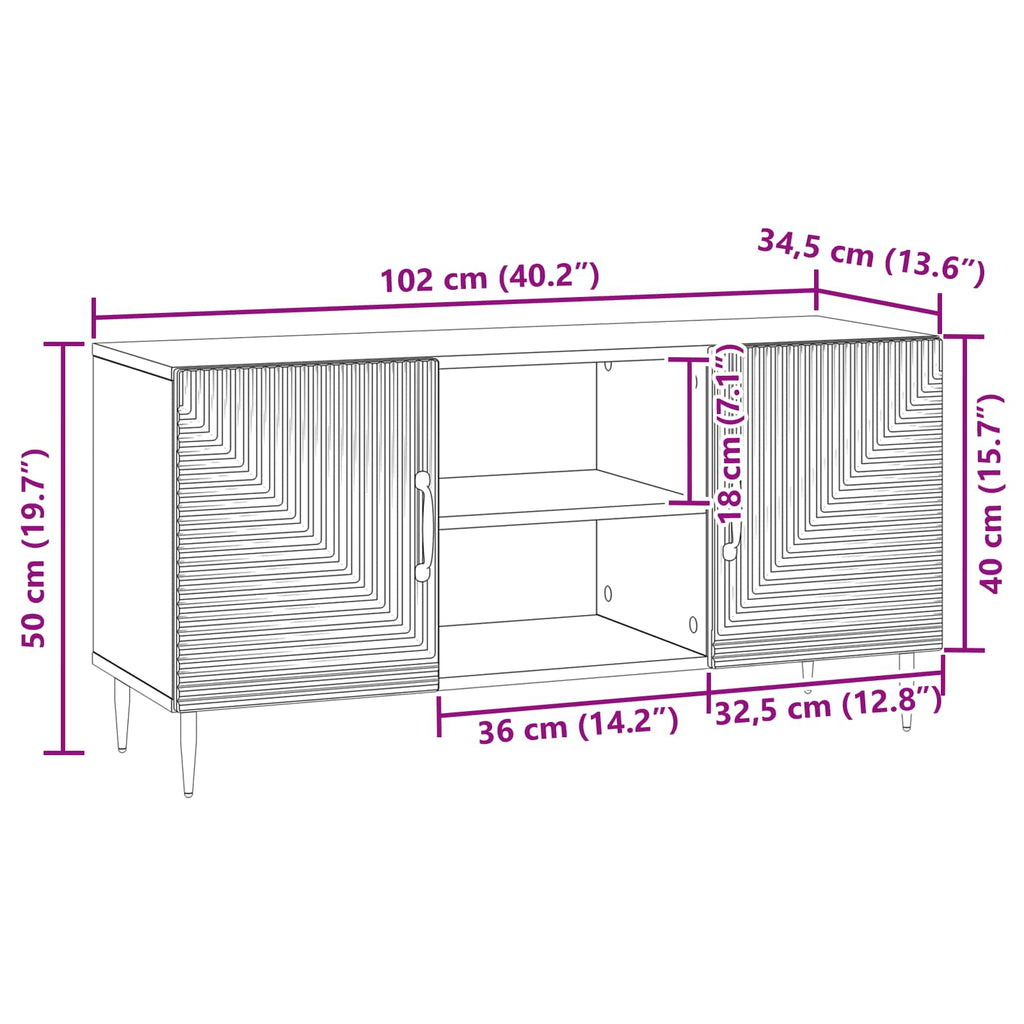 TV-Schränk Graues Sonoma 102 x 34,5 x 50 cm Holzwerkstoff