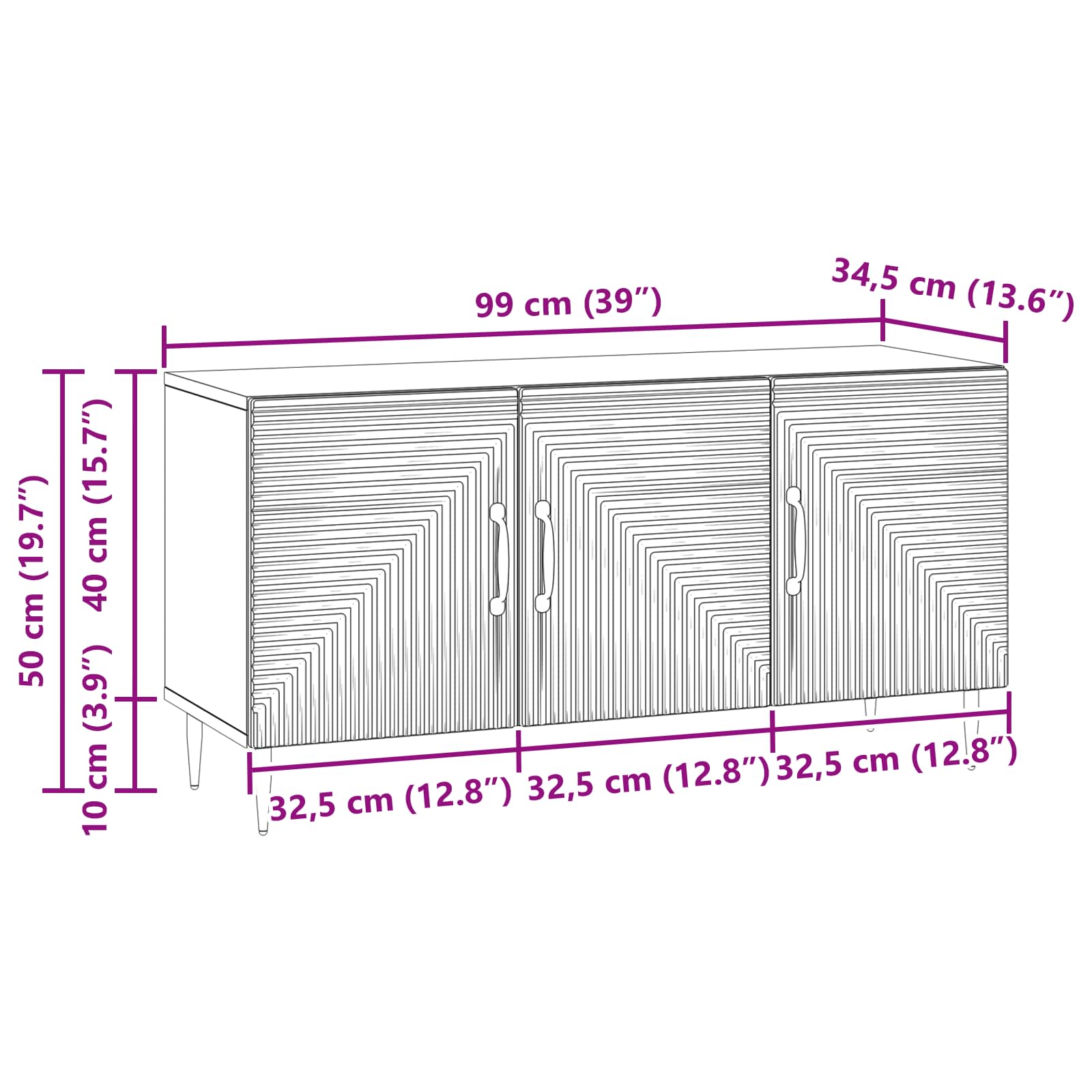 TV-Schränk Sonoma-Eiche 99 x 34,5 x 50 cm Holzwerkstoff