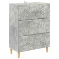Schubladenschrank Betongrau 66 x 34,5 x 90 cm Holzwerkstoff