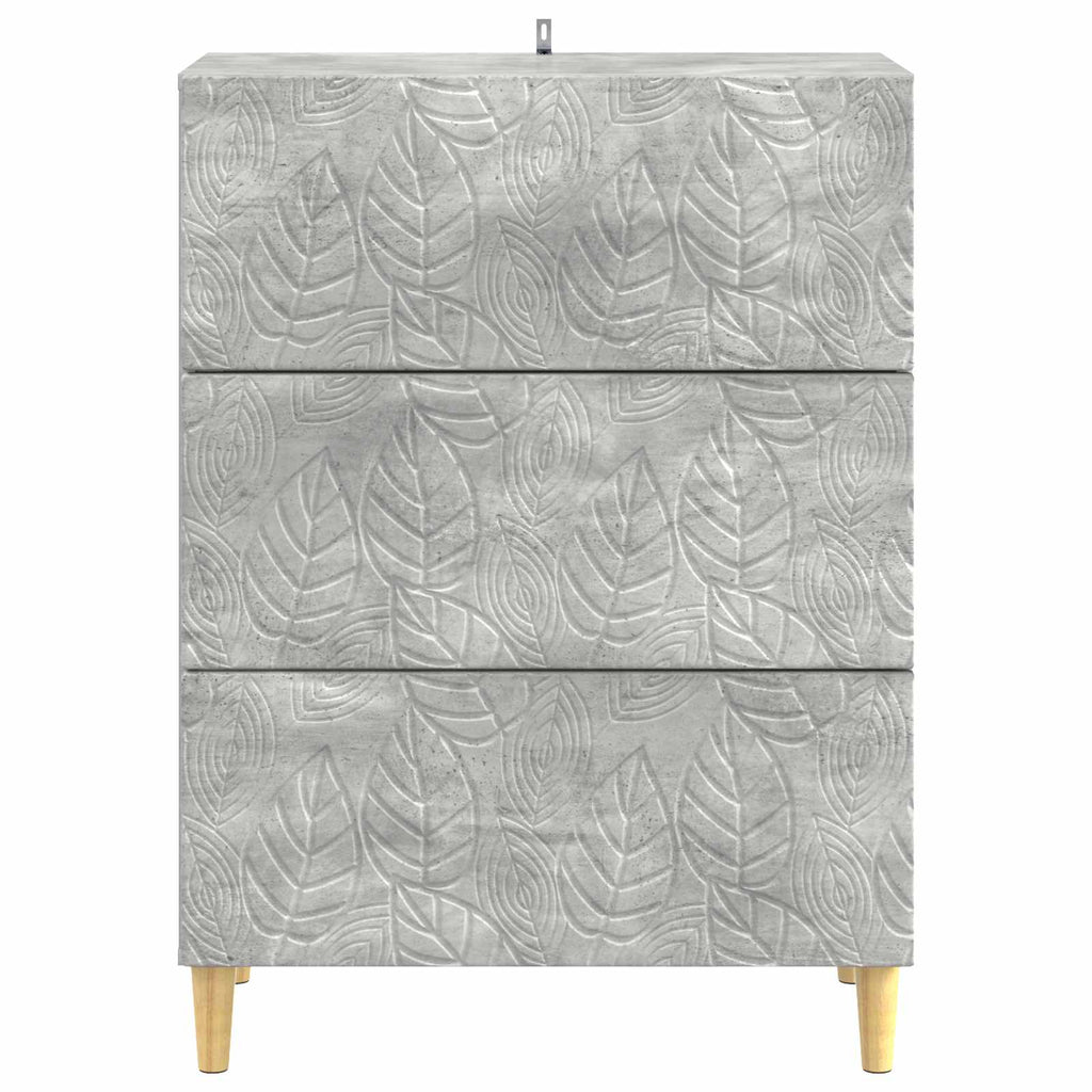 Schubladenschrank Betongrau 66 x 34,5 x 90 cm Holzwerkstoff