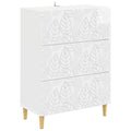 Schubladenschrank Hochglanz Weiß 66 x 34,5 x 90 cm