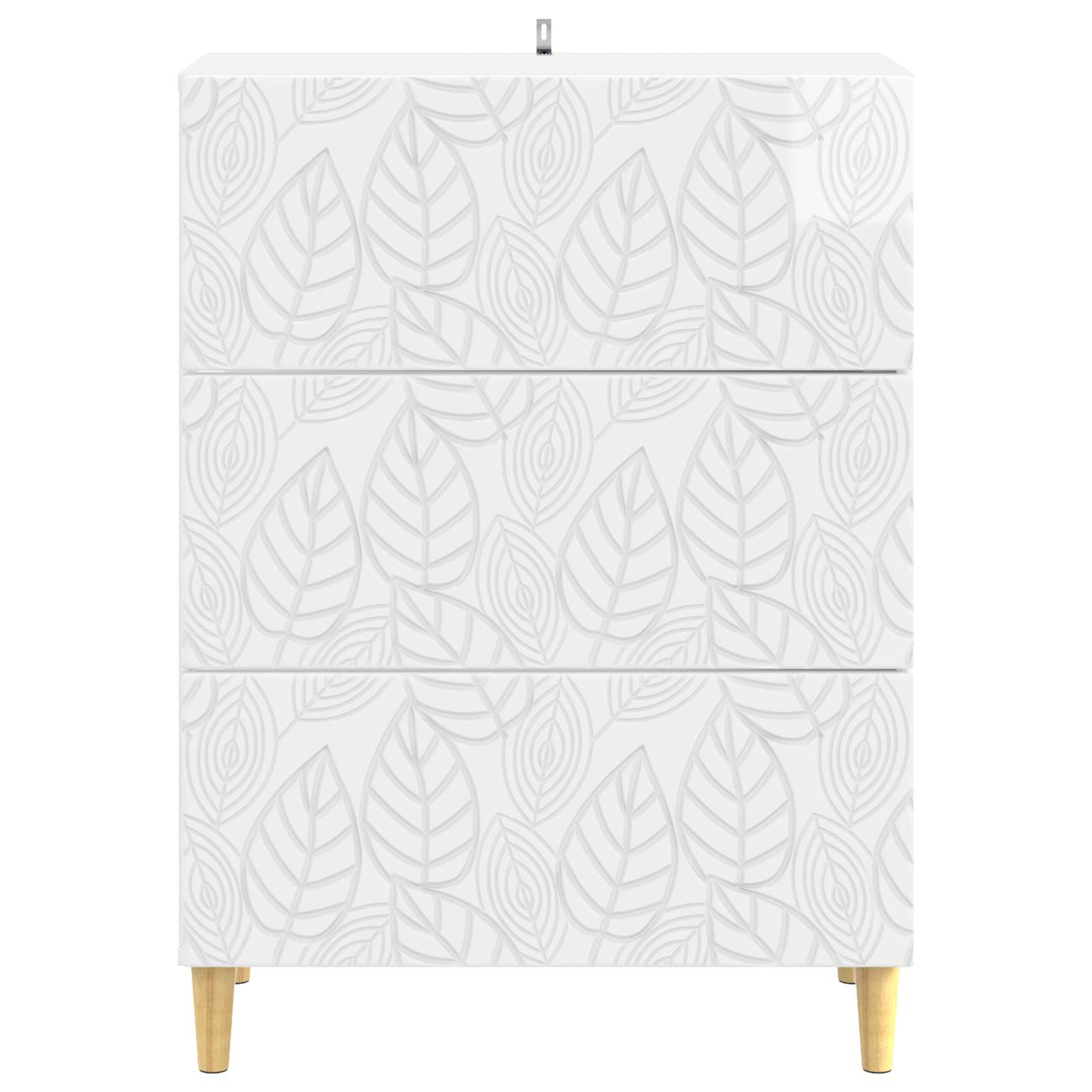 Schubladenschrank Hochglanz Weiß 66 x 34,5 x 90 cm