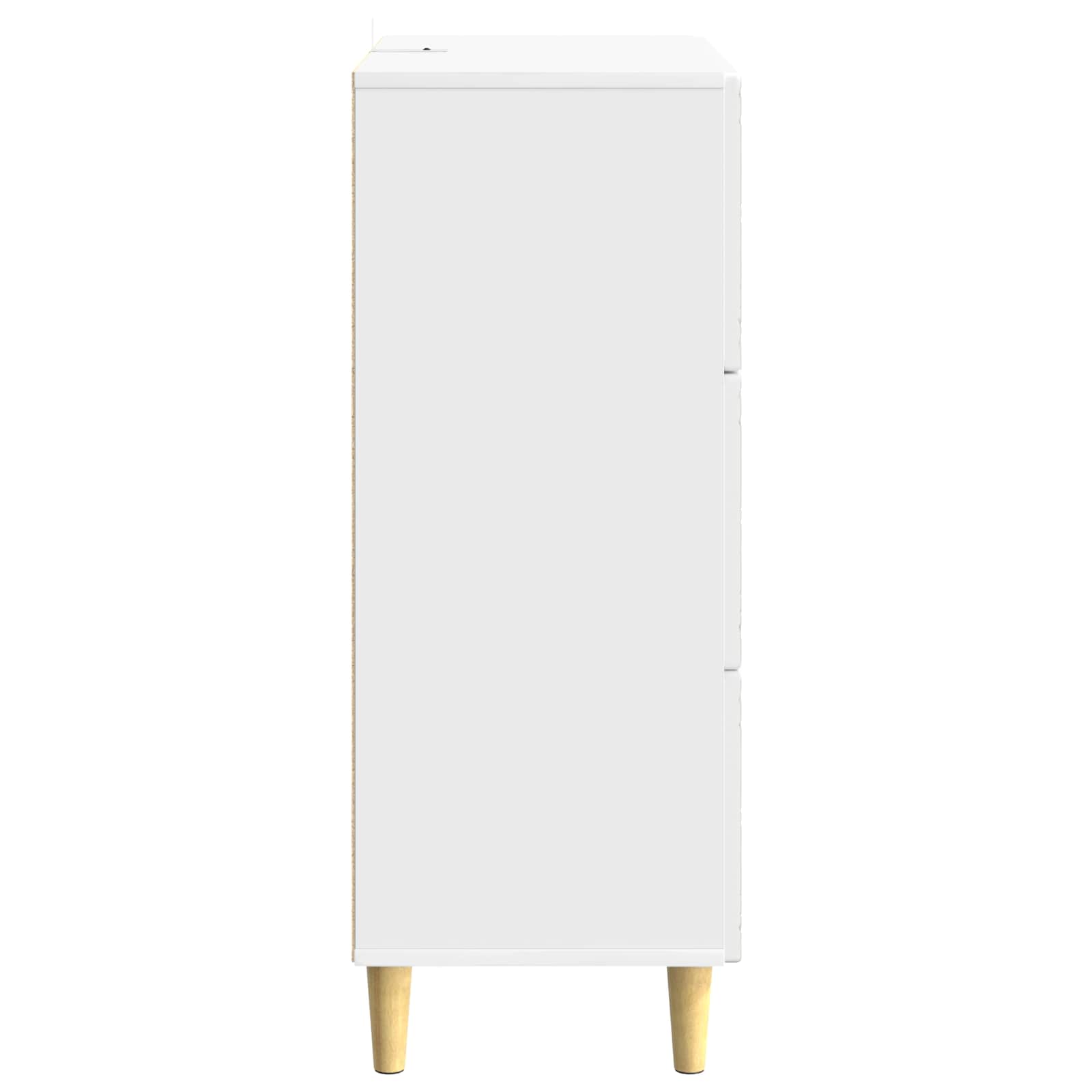 Schubladenschrank Hochglanz Weiß 66 x 34,5 x 90 cm