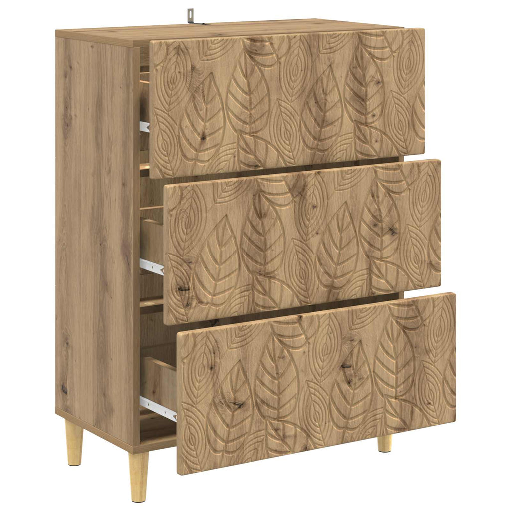 Schubladenschrank Artisan-Eiche 66 x 34,5 x 90 cm Holzwerkstoff