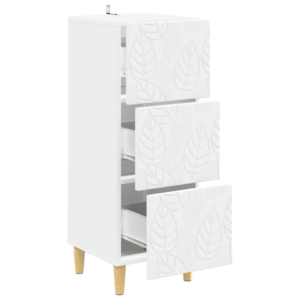 Schubladenschrank Weiß 33 x 34,5 x 90 cm Holzwerkstoff