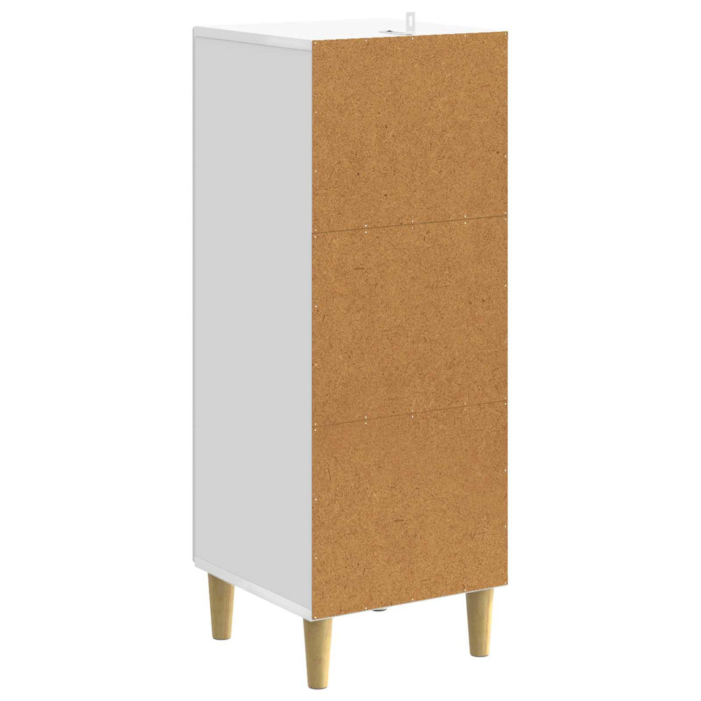 Schubladenschrank Hochglanz Weiß 33 x 34,5 x 90 cm