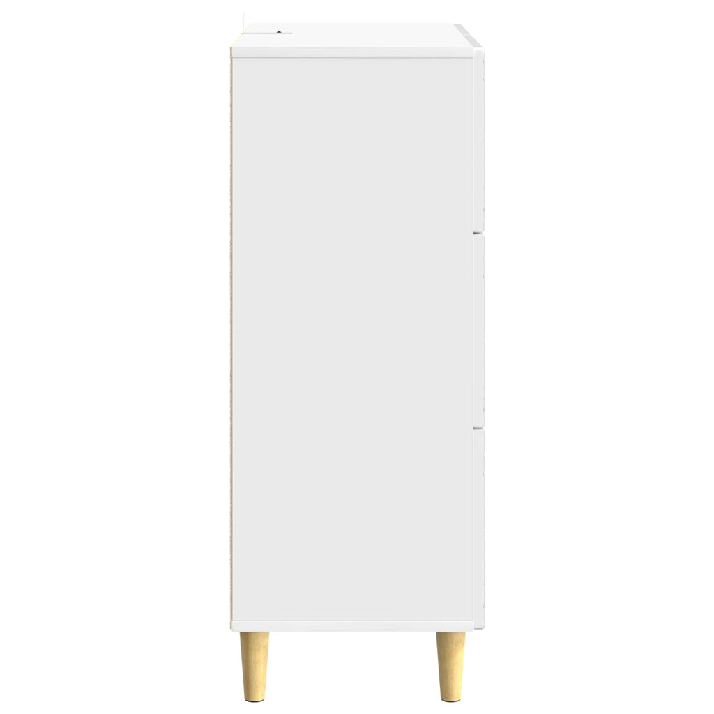 Schubladenschrank Hochglanz Weiß 33 x 34,5 x 90 cm
