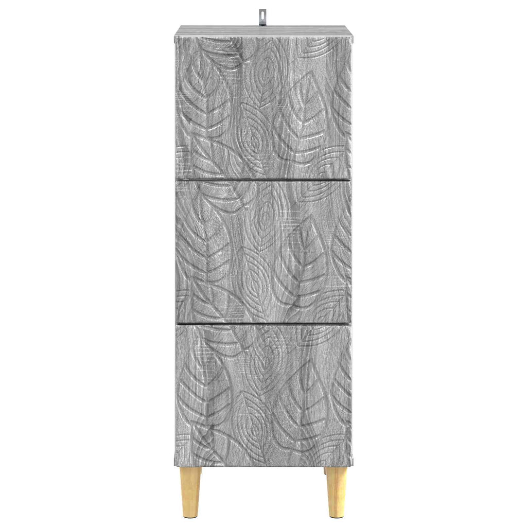 Schubladenschrank Grau Sonoma 33 x 34,5 x 90 cm Holzwerkstoff