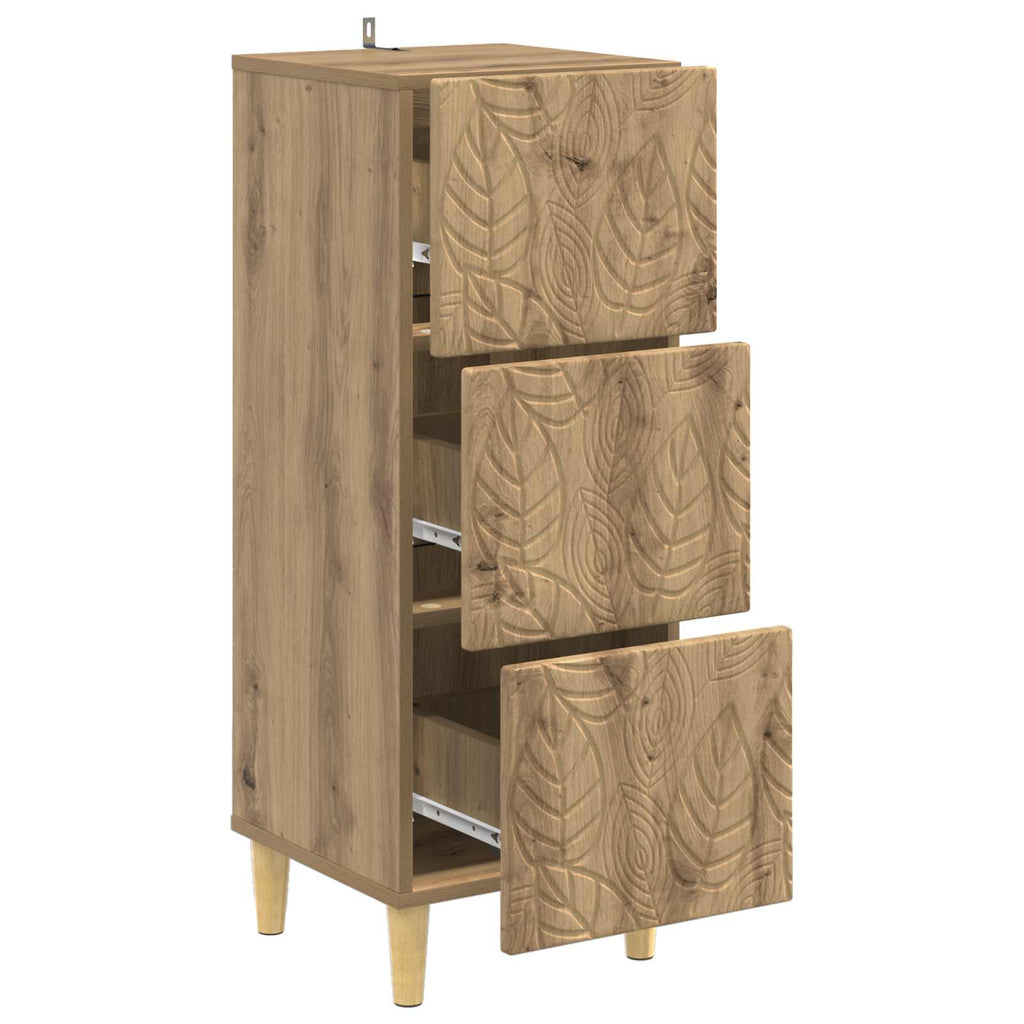 Schubladenschrank Artisan-Eiche 33 x 34,5 x 90 cm Holzwerkstoff