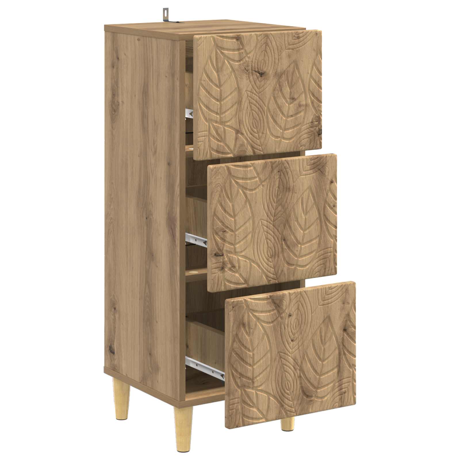 Schubladenschrank Artisan-Eiche 33 x 34,5 x 90 cm Holzwerkstoff