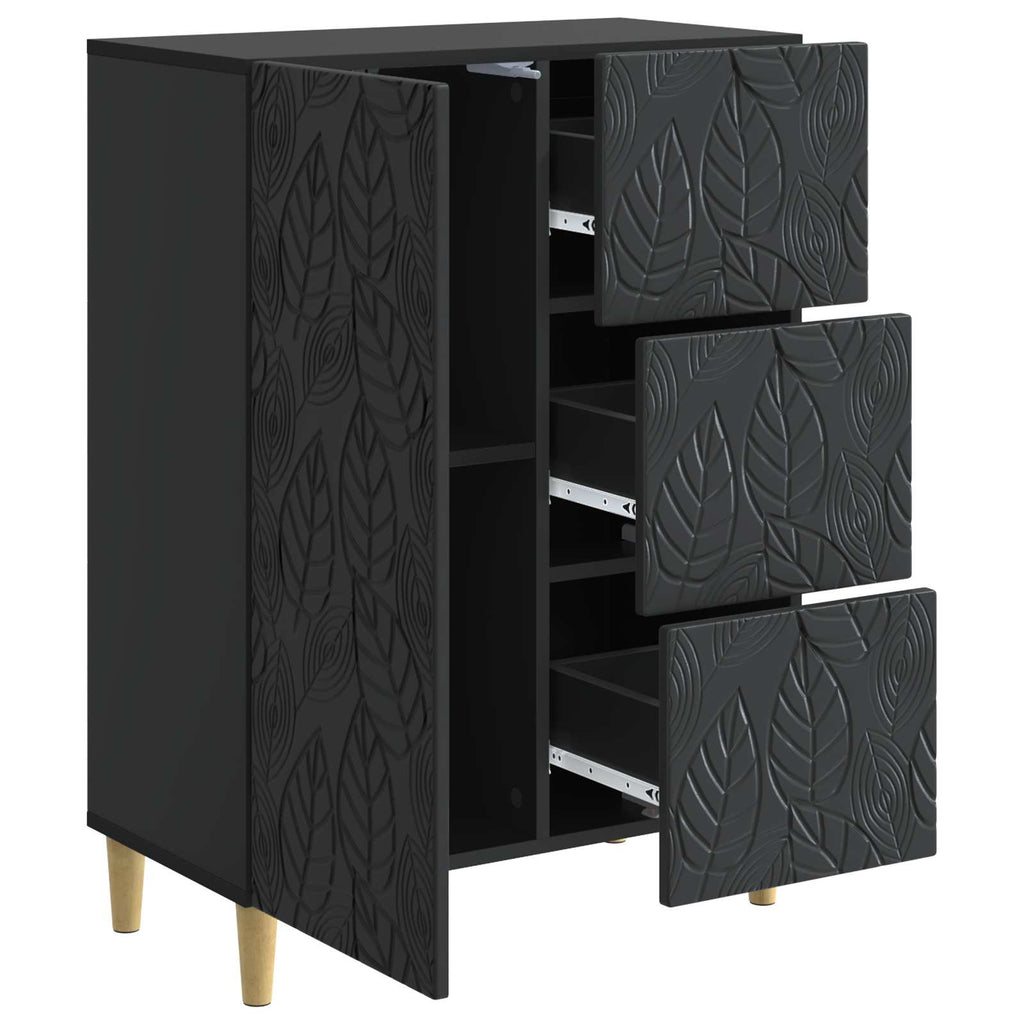 Sideboard Schwarz 66 x 34,5 x 90 cm Holzwerkstoff