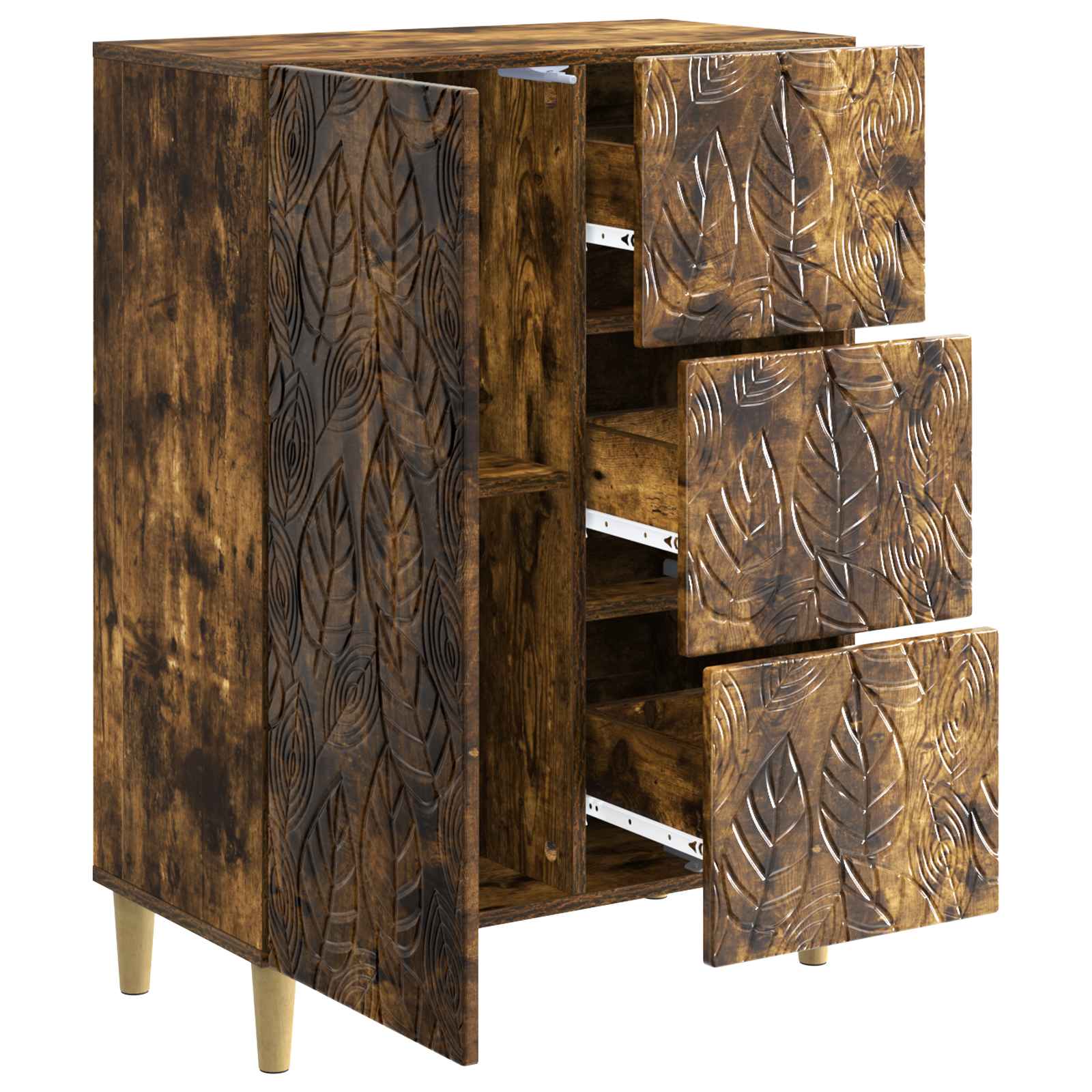 Sideboard Geräucherte Eiche 66 x 34,5 x 90 cm Holzwerkstoff