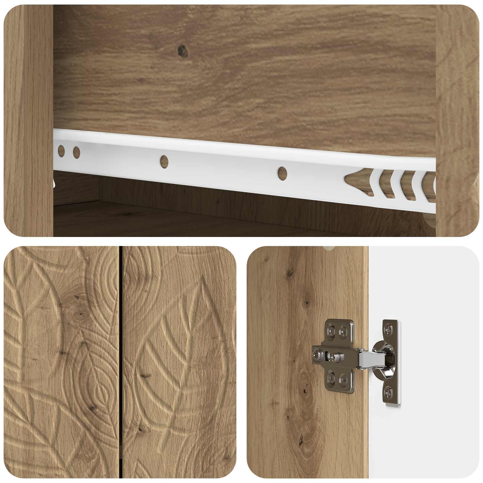 Sideboard Artisan-Eiche 66 x 34,5 x 90 cm Holzwerkstoff