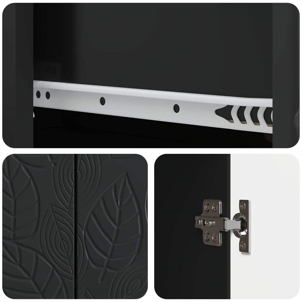 Sideboard Schwarz 66 x 34,5 x 90 cm Holzwerkstoff