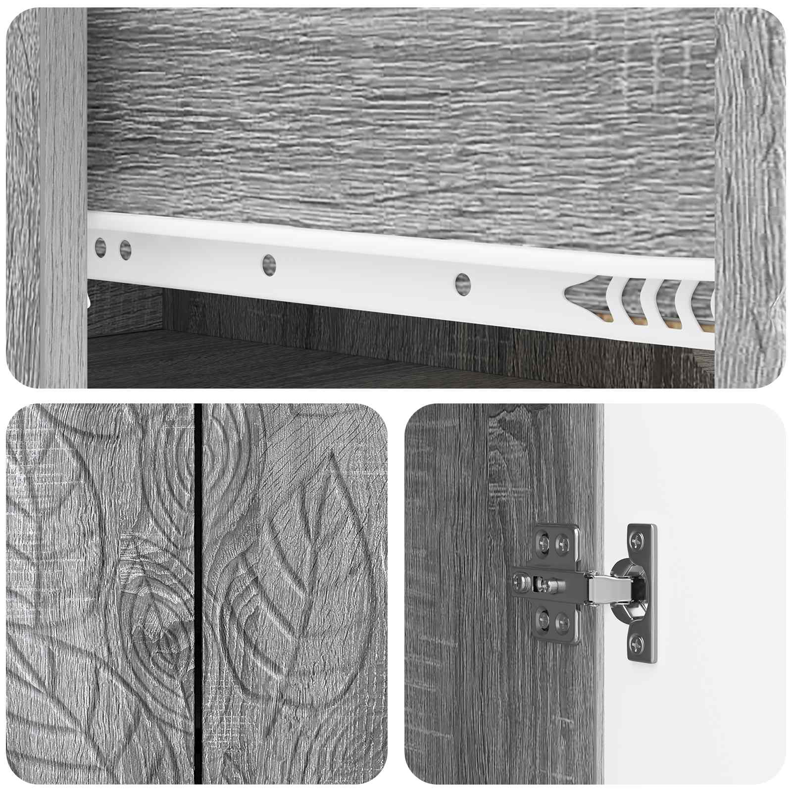 Sideboard Grau Sonoma 66 x 34,5 x 90 cm Holzwerkstoff