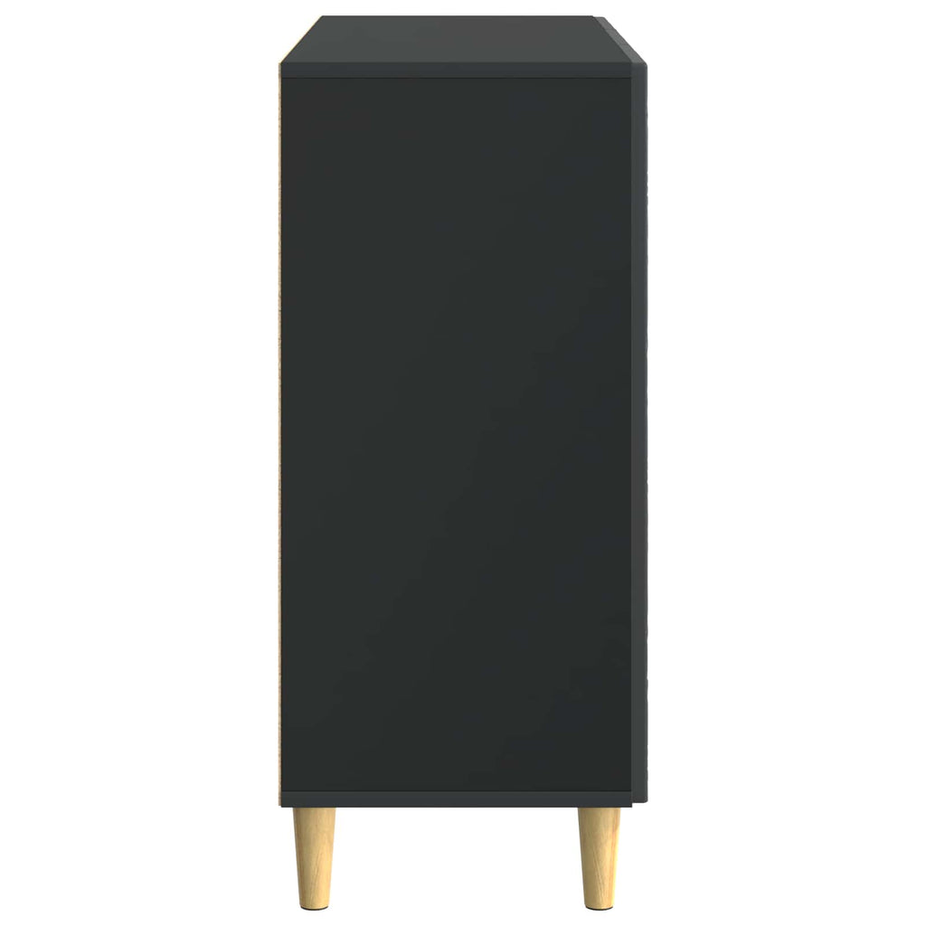 Sideboard Schwarz 89 x 34,5 x 80 cm Holzwerkstoff