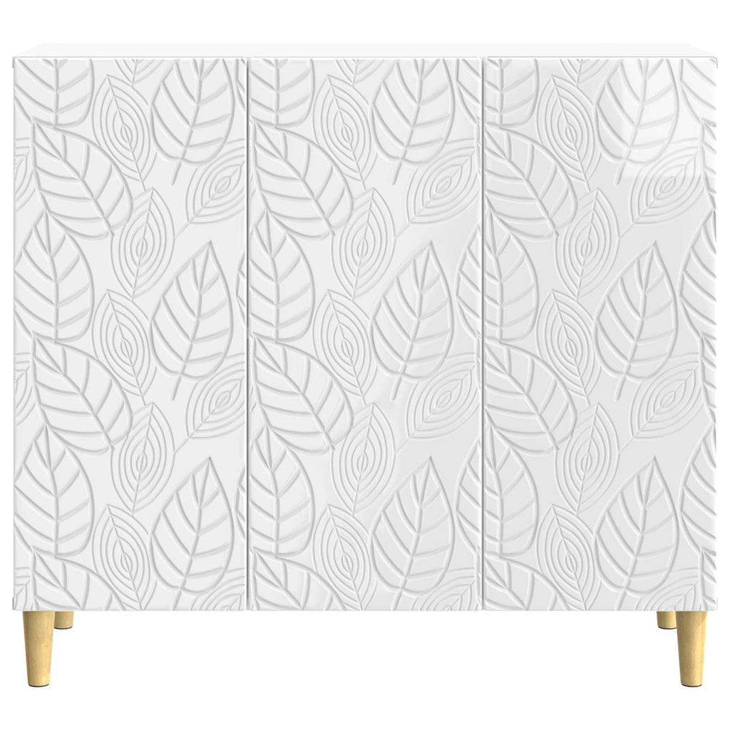Sideboard Hochglanz Weiß 89 x 34,5 x 80 cm Holzwerkstoff