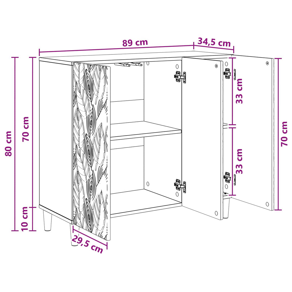 Sideboard Grau Sonoma 89 x 34,5 x 80 cm Holzwerkstoff