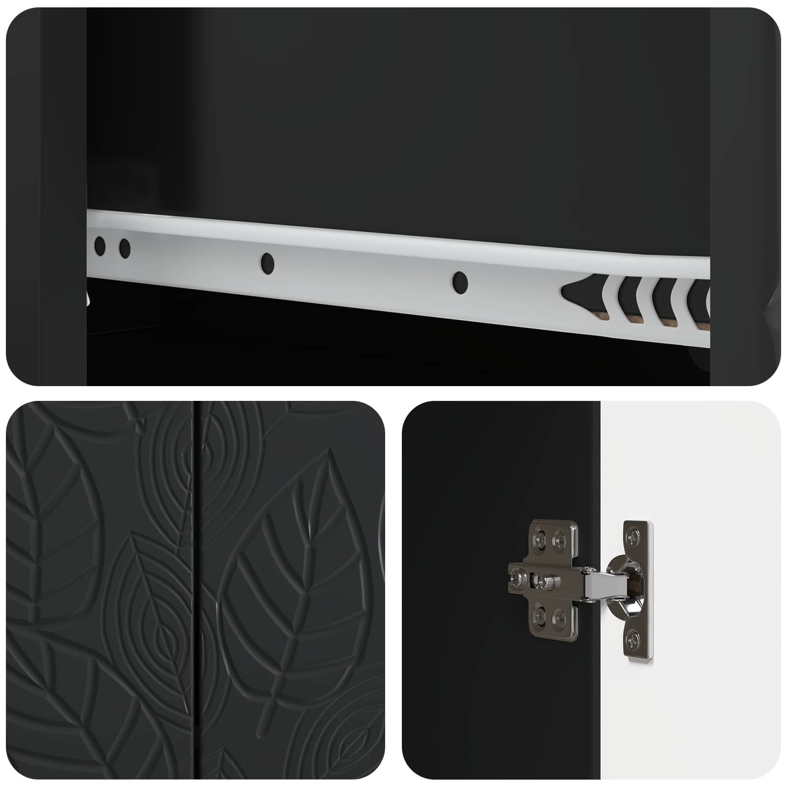 Sideboard Schwarz 89 x 34,5 x 60 cm Holzwerkstoff