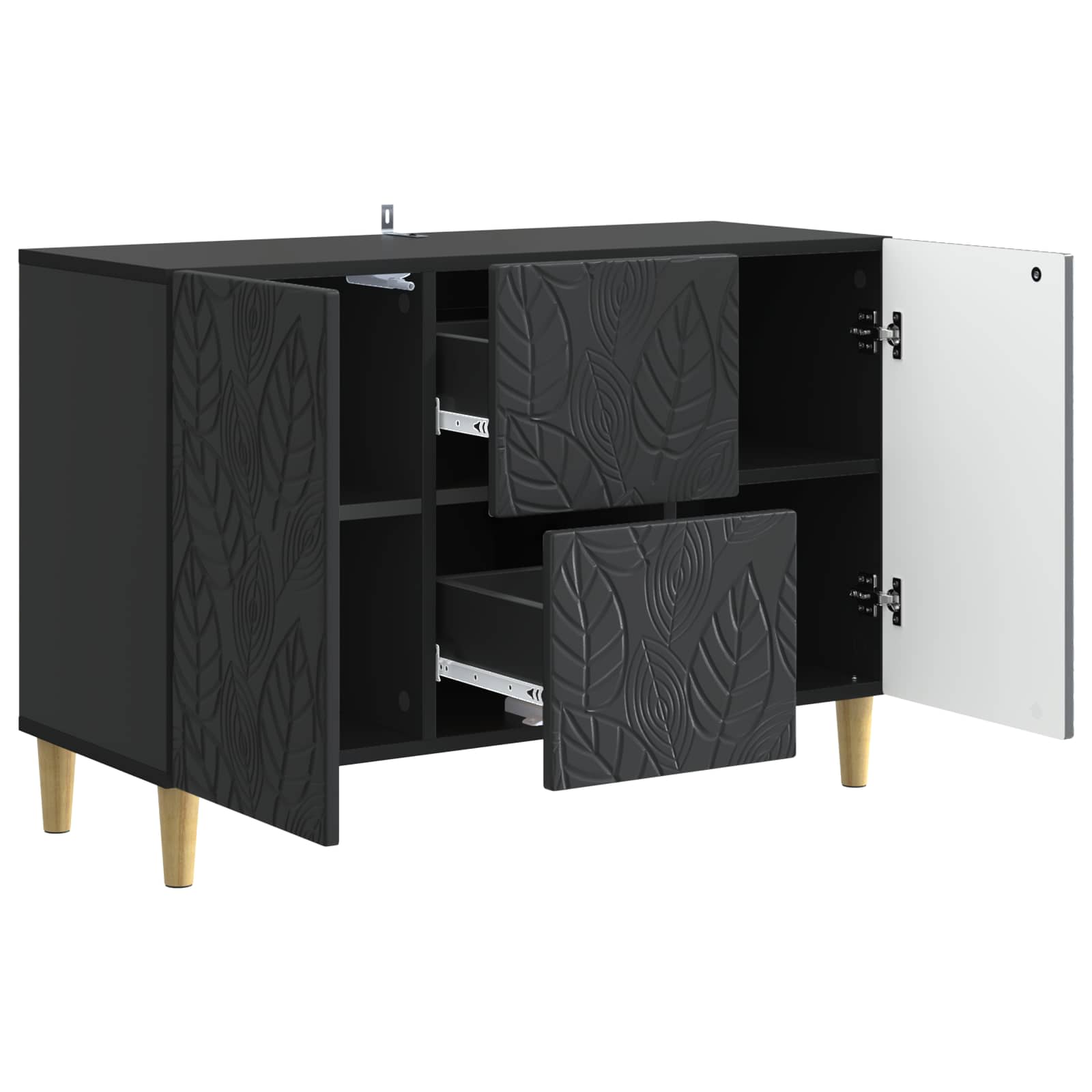 Sideboard Schwarz 89 x 34,5 x 60 cm Holzwerkstoff