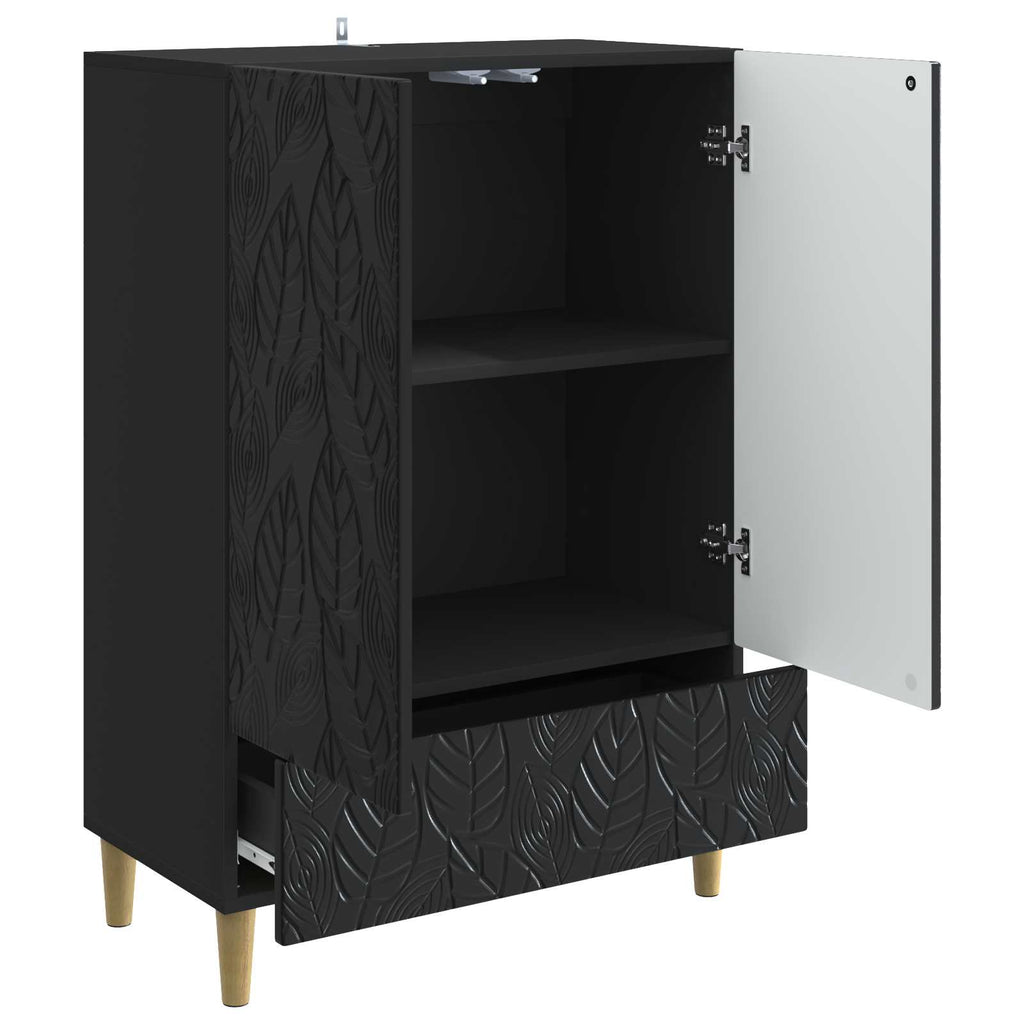Sideboard Schwarz 66 x 34,5 x 95 cm Holzwerkstoff