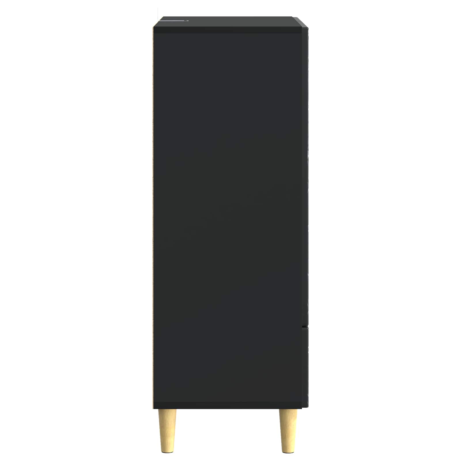 Sideboard Schwarz 66 x 34,5 x 95 cm Holzwerkstoff