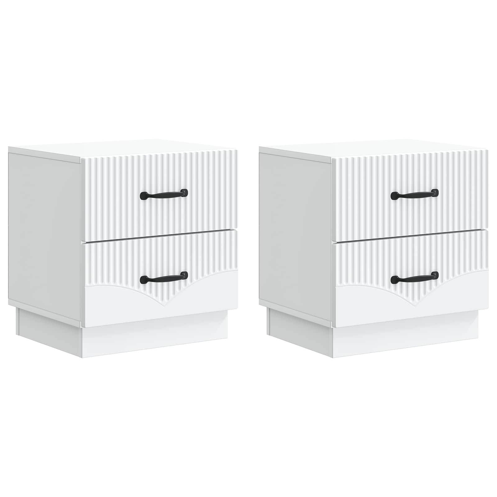 Nachttisch 2 pcs Weiß 43 x 34,5 x 44,5 cm Holzwerkstoff