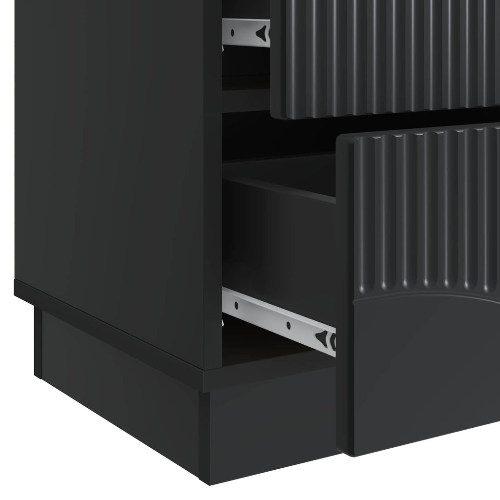 Nachttisch 2 pcs Schwarz 43 x 34,5 x 44,5 cm Holzwerkstoff