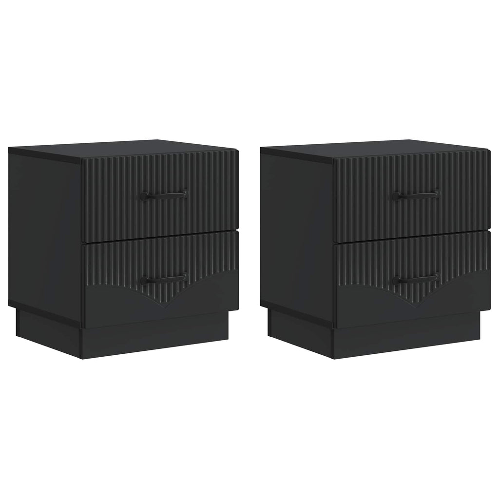 Nachttisch 2 pcs Schwarz 43 x 34,5 x 44,5 cm Holzwerkstoff
