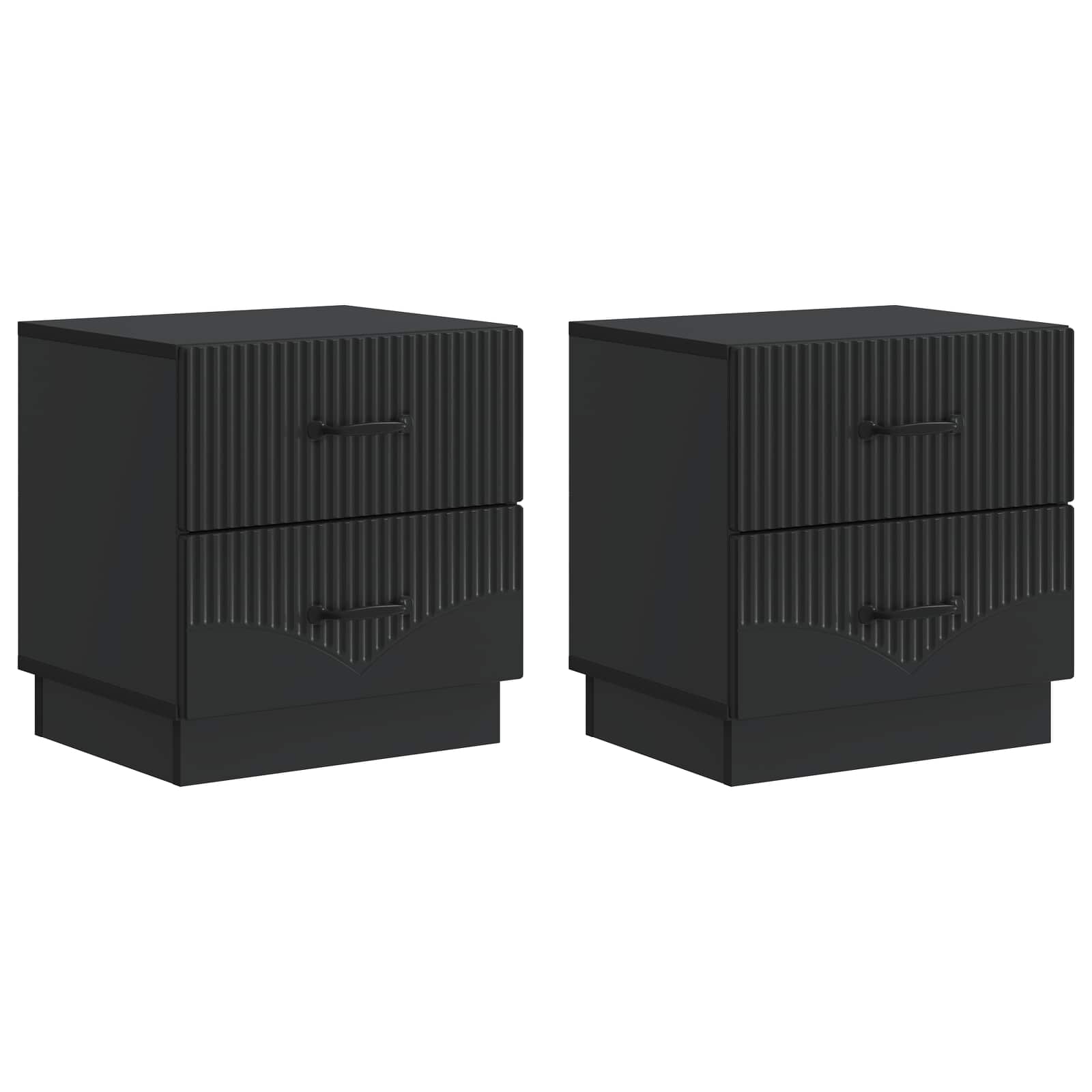 Nachttisch 2 pcs Schwarz 43 x 34,5 x 44,5 cm Holzwerkstoff
