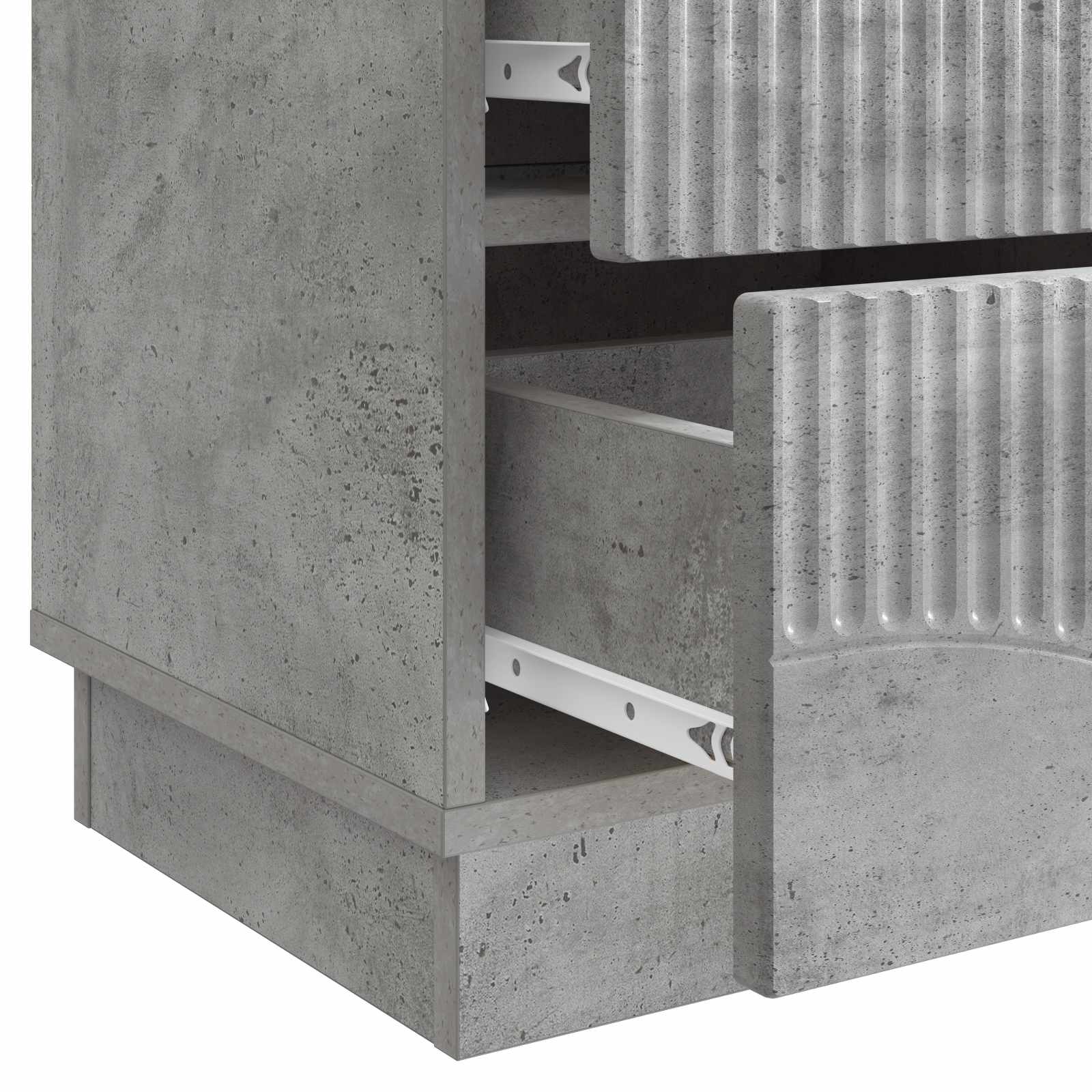Nachttisch 2 pcs Betongrau 43 x 34,5 x 44,5 cm Holzwerkstoff