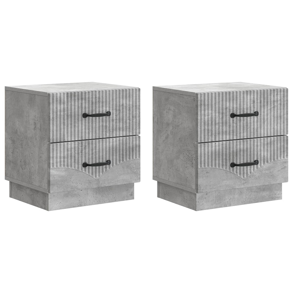 Nachttisch 2 pcs Betongrau 43 x 34,5 x 44,5 cm Holzwerkstoff