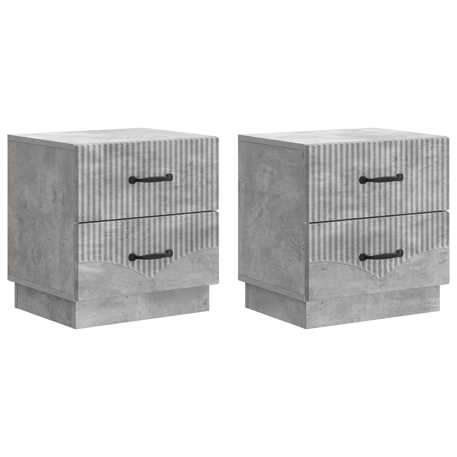 Nachttisch 2 pcs Betongrau 43 x 34,5 x 44,5 cm Holzwerkstoff