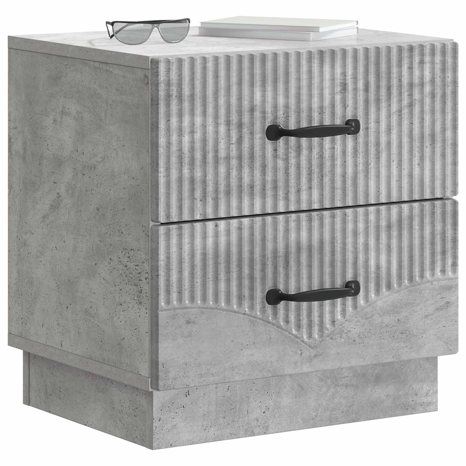 Nachttisch 2 pcs Betongrau 43 x 34,5 x 44,5 cm Holzwerkstoff