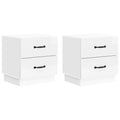 Nachttisch 2 pcs Hochglanz Weiß 43 x 34,5 x 44,5 cm