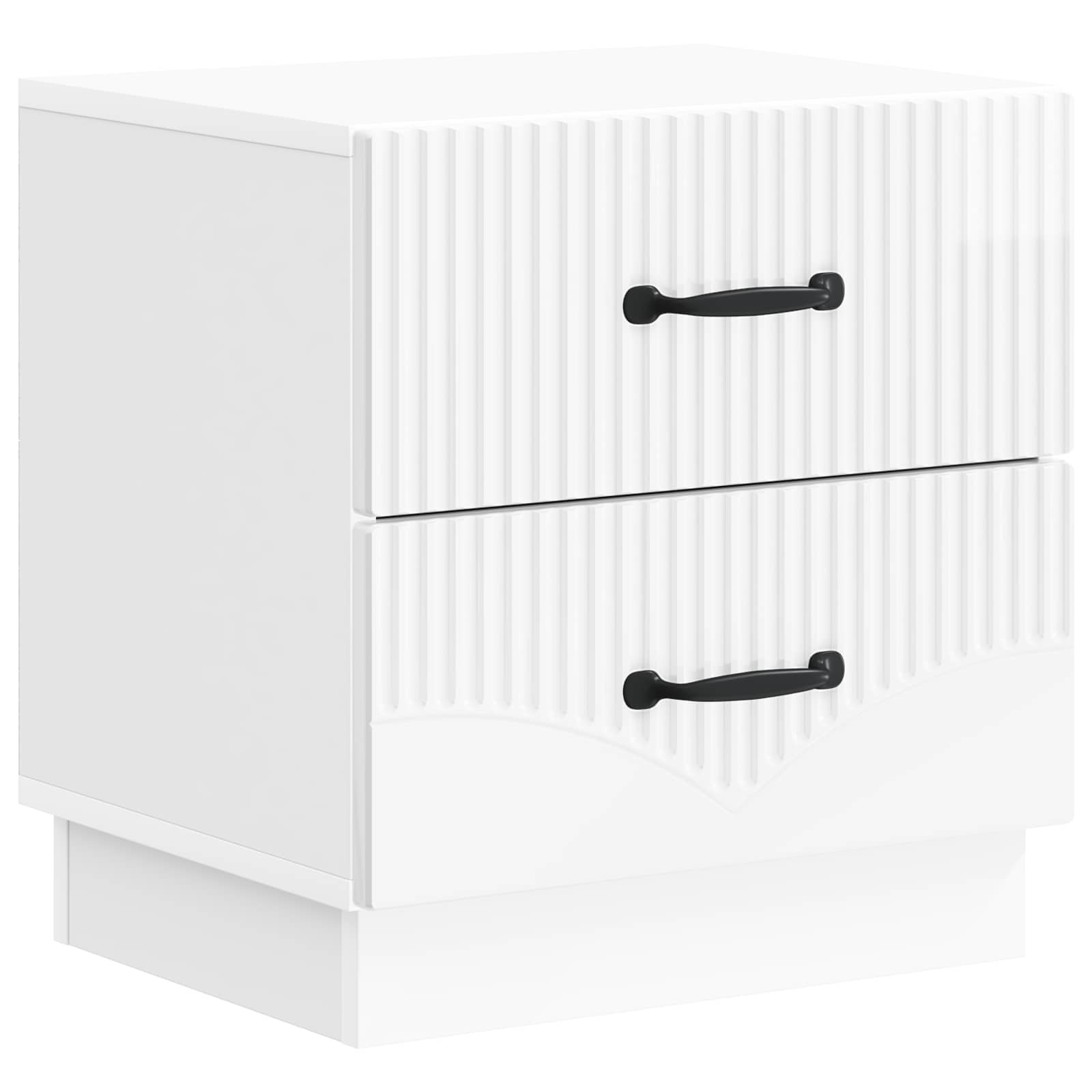 Nachttisch 2 pcs Hochglanz Weiß 43 x 34,5 x 44,5 cm