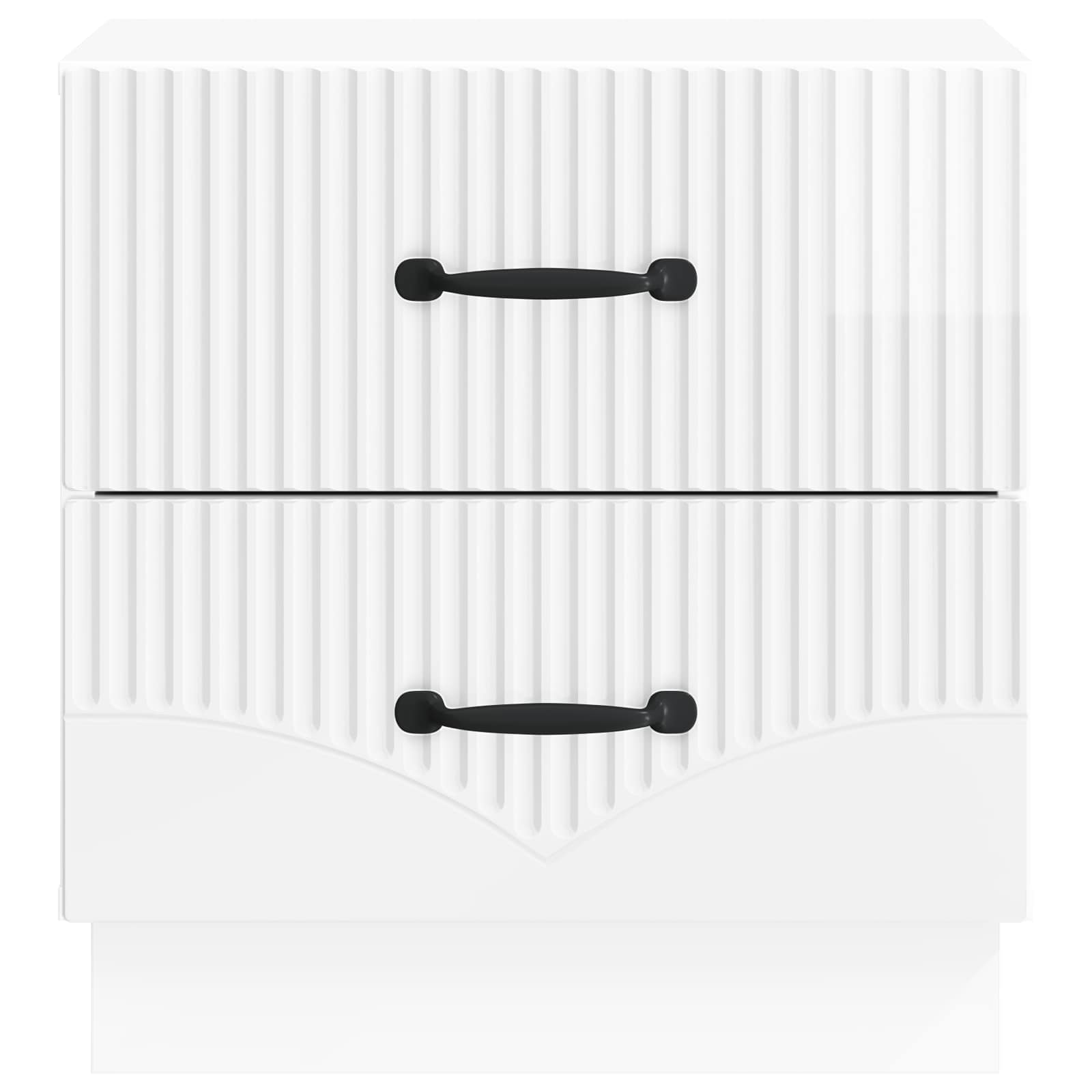 Nachttisch 2 pcs Hochglanz Weiß 43 x 34,5 x 44,5 cm