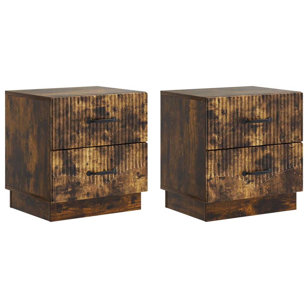 Nachttisch 2 pcs Geräucherte Eiche 43 x 34,5 x 44,5 cm