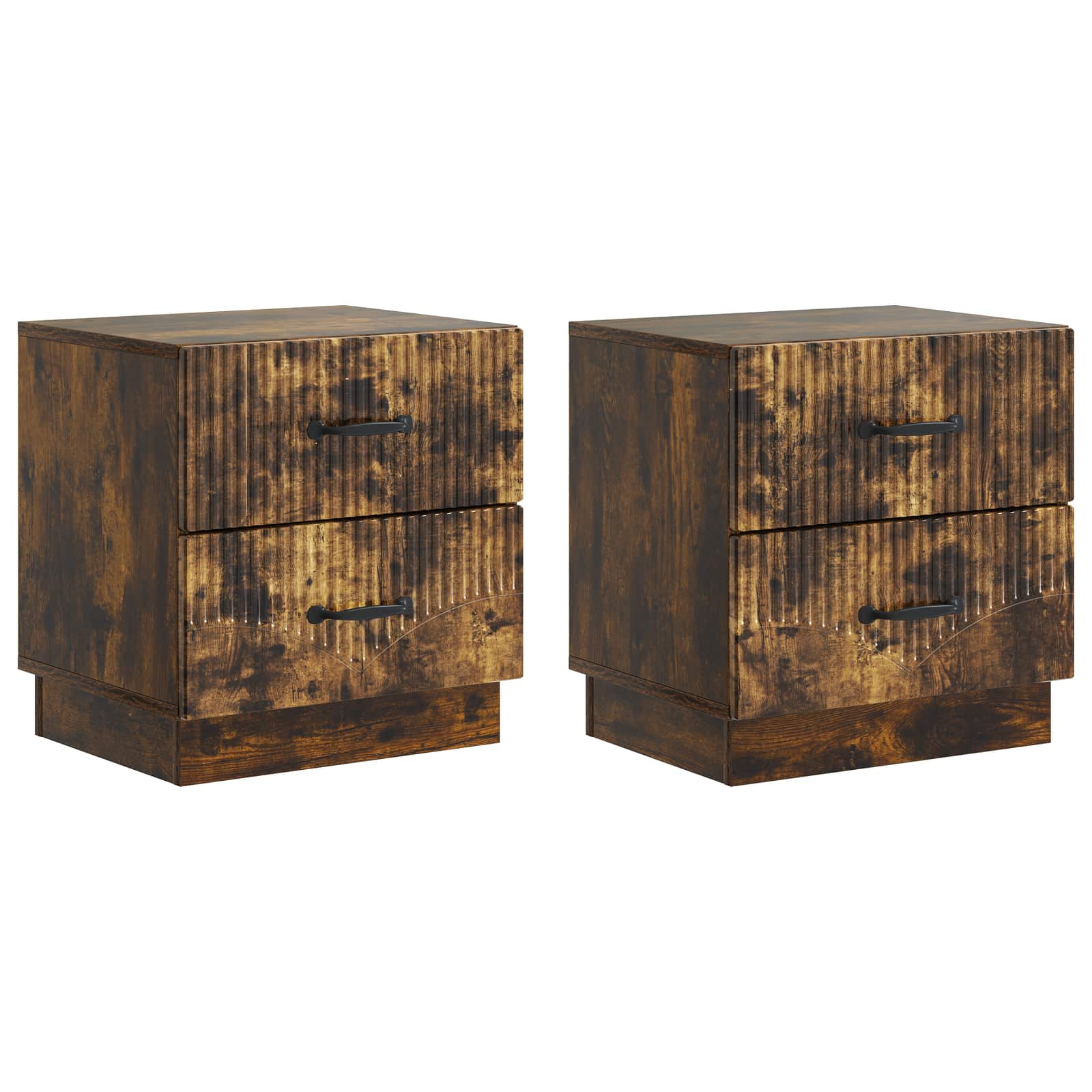 Nachttisch 2 pcs Geräucherte Eiche 43 x 34,5 x 44,5 cm