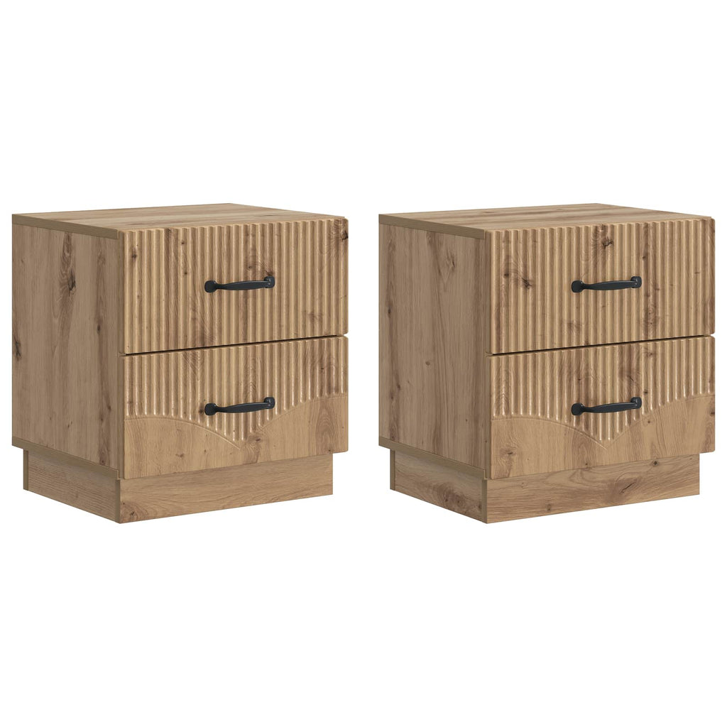 Nachttisch 2 pcs Artisan-Eiche 43 x 34,5 x 44,5 cm