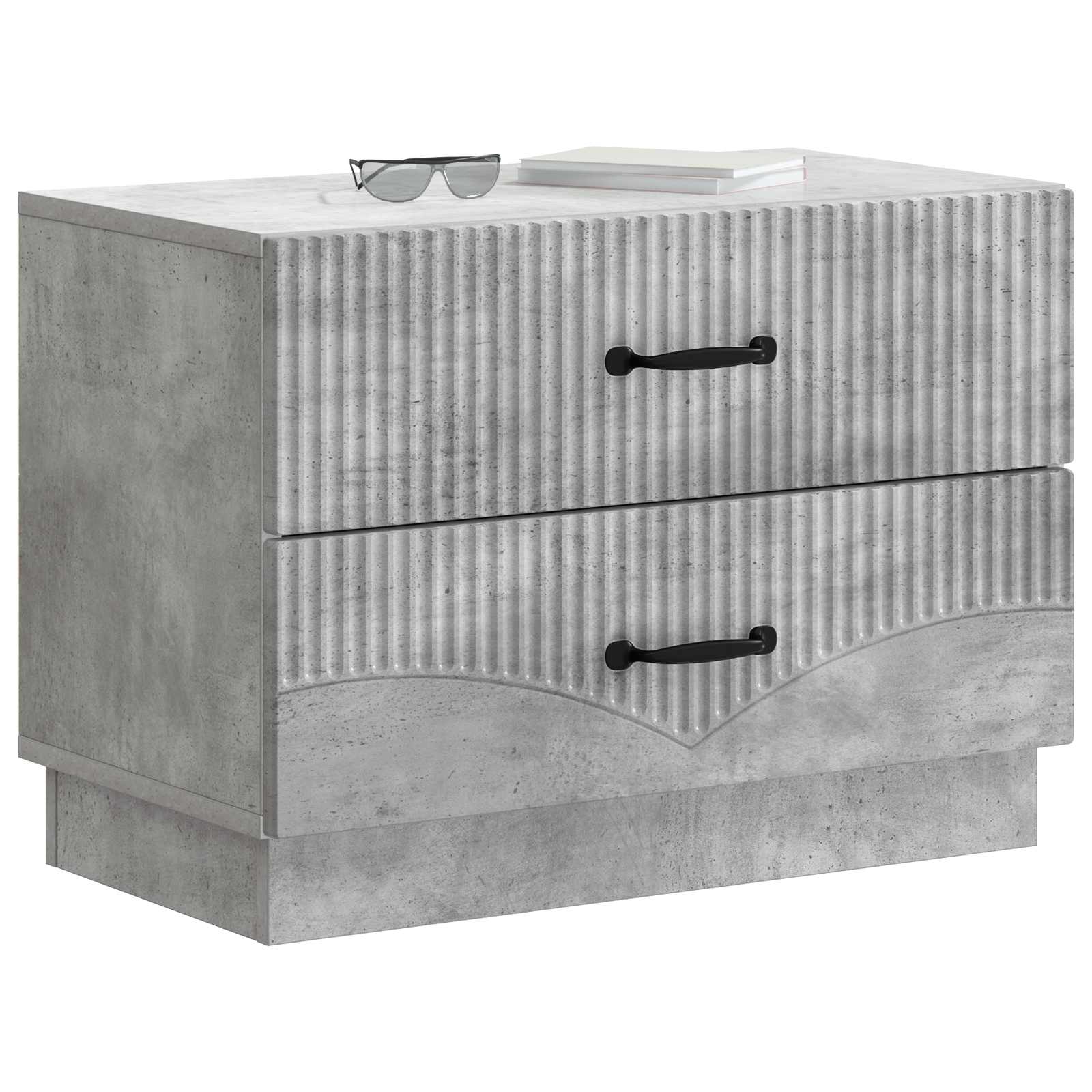 Nachttisch Betongrau 62 x 34,5 x 44,5 cm Holzwerkstoff