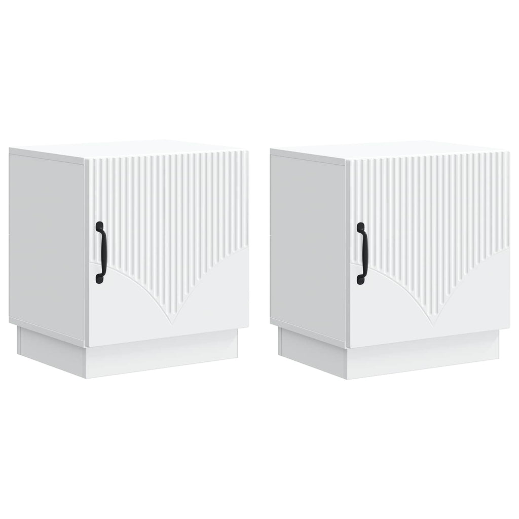 Nachttisch 2 pcs Weiß 43 x 34,5 x 47 cm Holzwerkstoff
