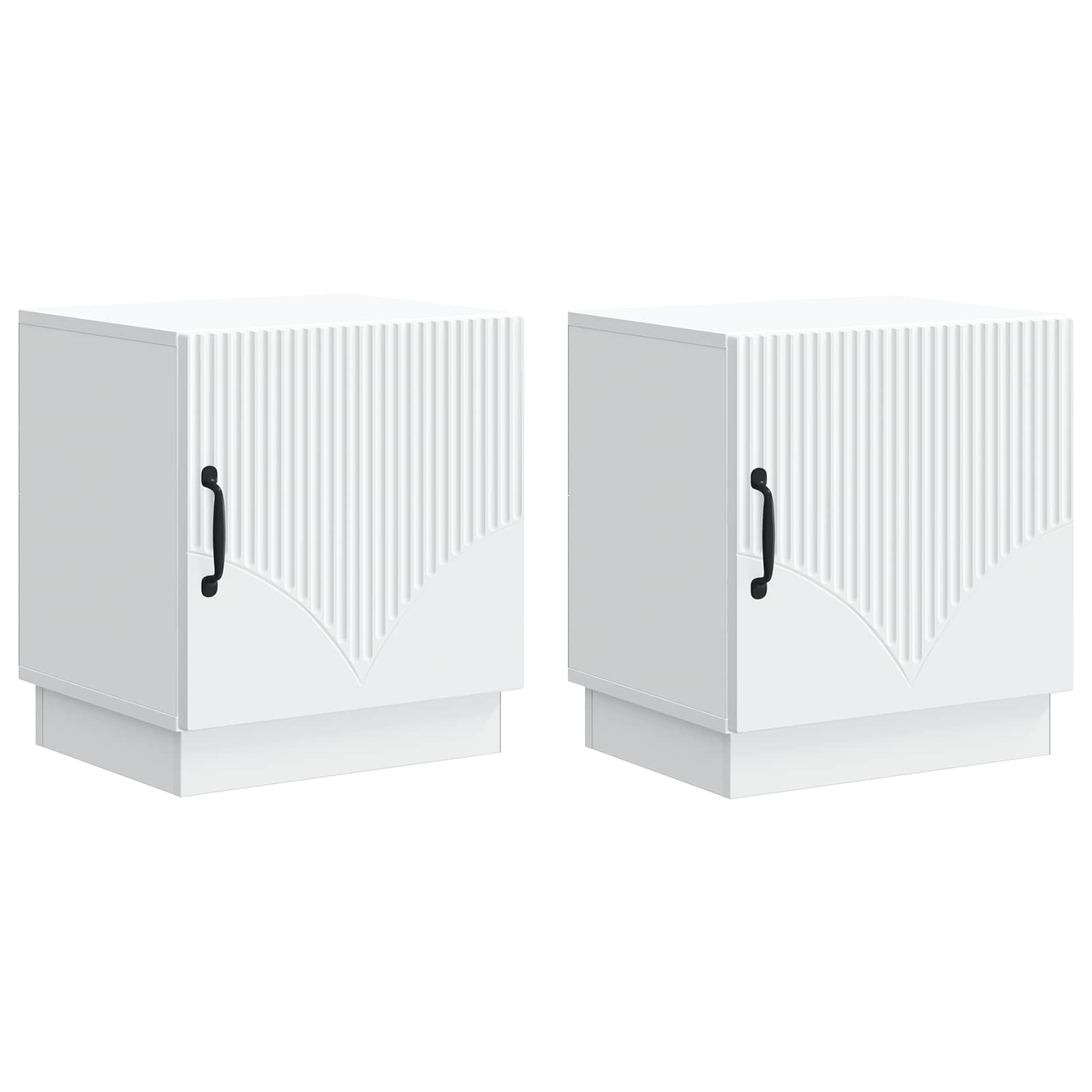 Nachttisch 2 pcs Weiß 43 x 34,5 x 47 cm Holzwerkstoff