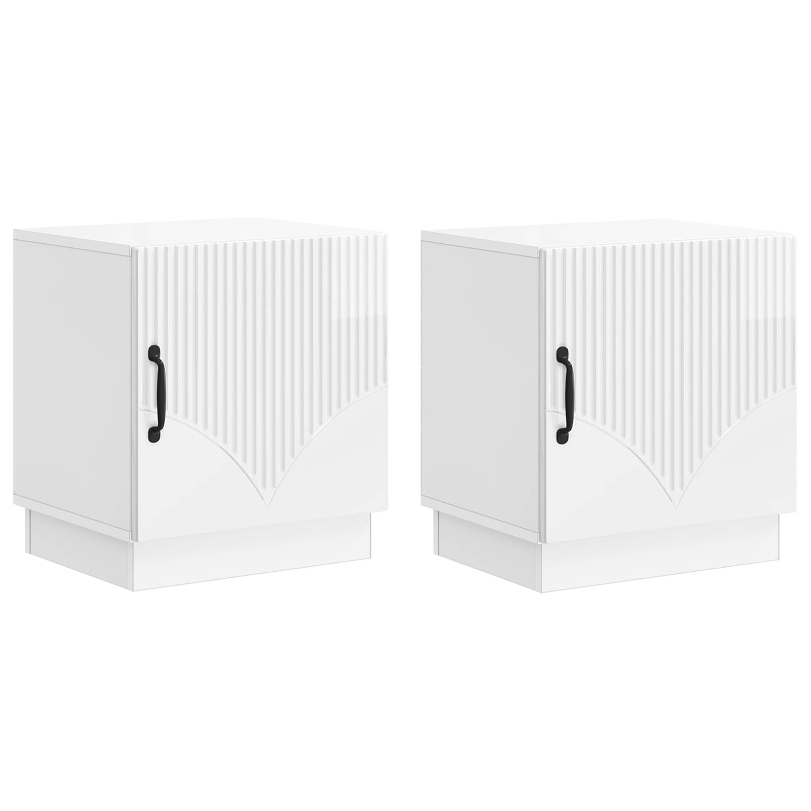 Nachttisch 2 pcs Hochglanz Weiß 43 x 34,5 x 47 cm Holzwerkstoff