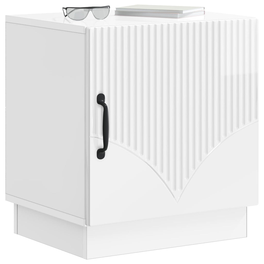 Nachttisch 2 pcs Hochglanz Weiß 43 x 34,5 x 47 cm Holzwerkstoff