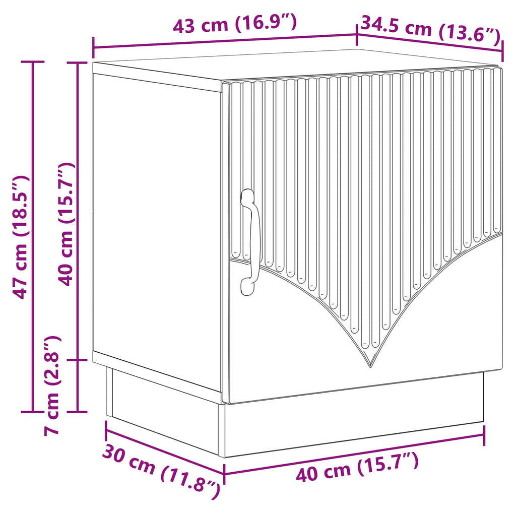 Nachttisch 2 pcs Altholz 43 x 34,5 x 47 cm Holzwerkstoff