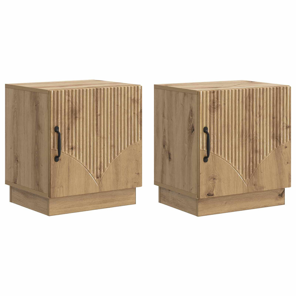 Nachttisch 2 pcs Kunsthandwerk Eiche 43 x 34,5 x 47 cm