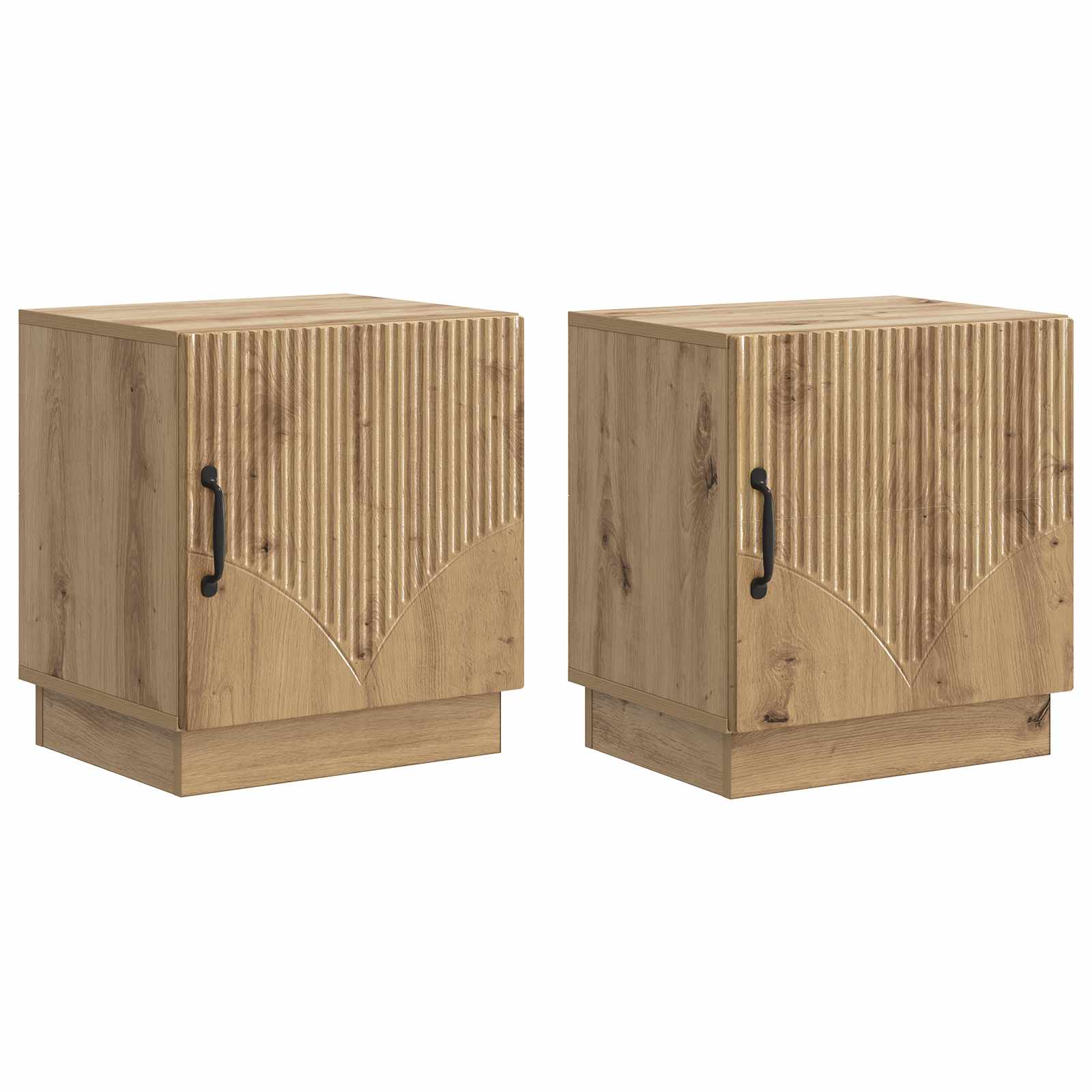 Nachttisch 2 pcs Kunsthandwerk Eiche 43 x 34,5 x 47 cm