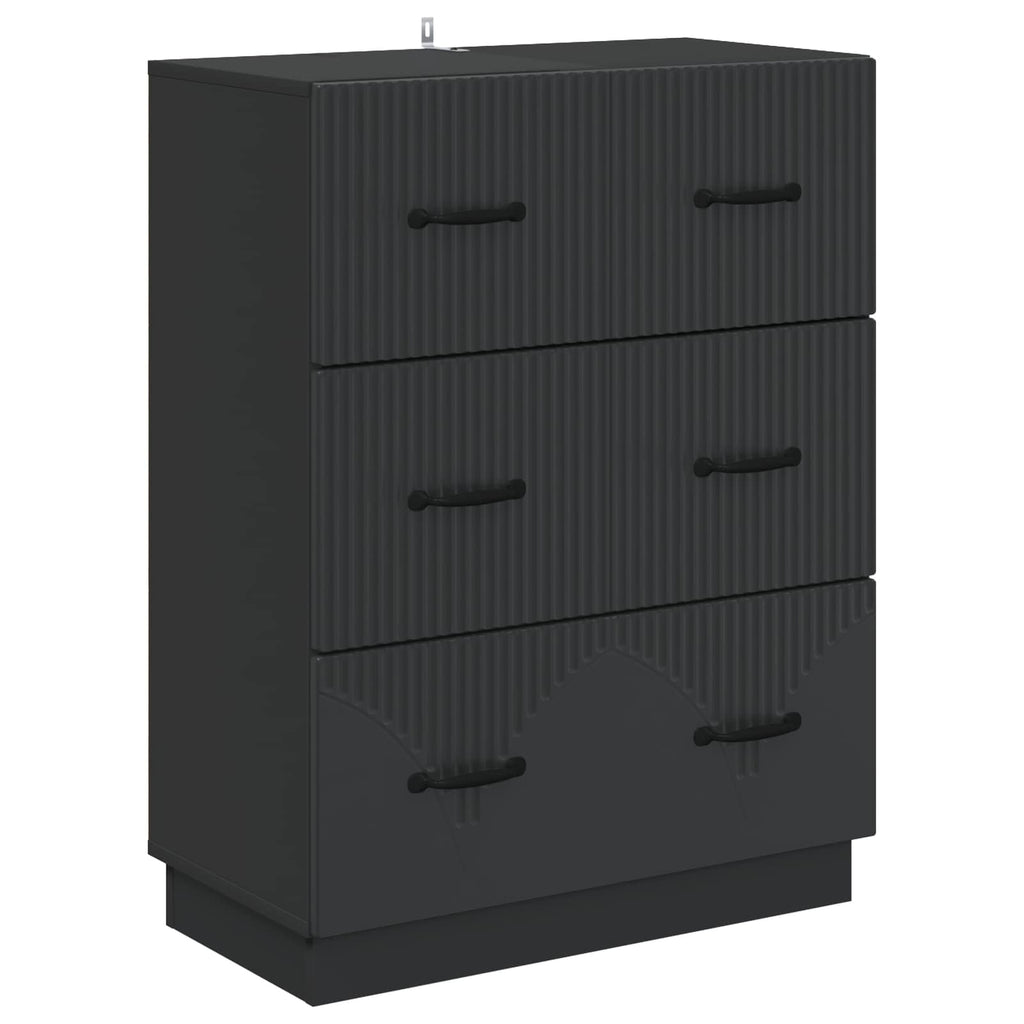 Schubladenschrank Schwarz 66 x 34,5 x 87 cm Holzwerkstoff
